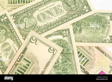 Pattern Of One Two And Five Dollar Bills Close Up Stock Photo Alamy