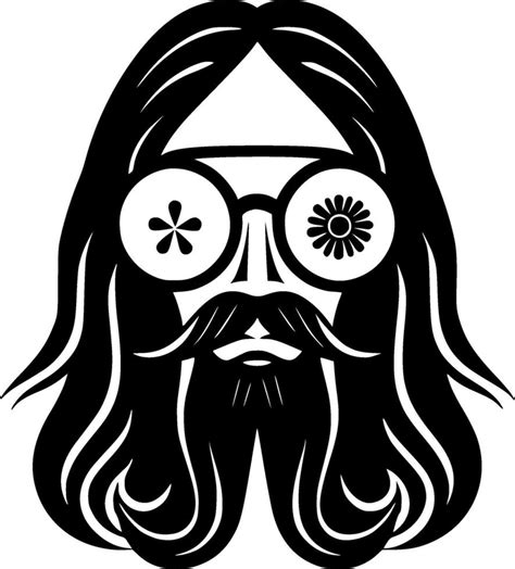 Hippie, Black and White Vector illustration 26689711 Vector Art at Vecteezy