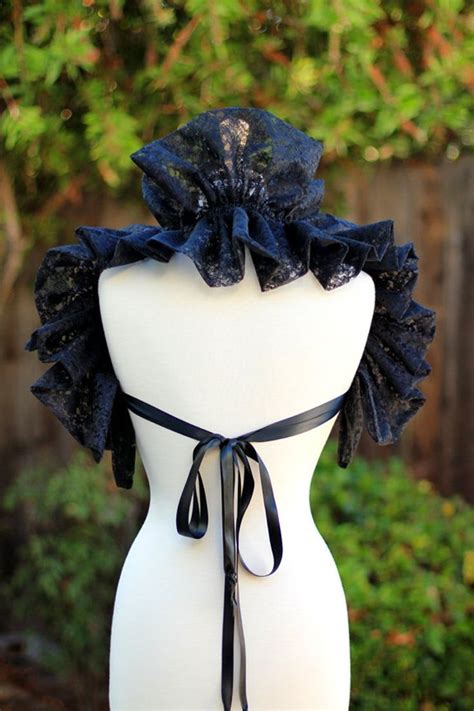 Black Lace Collar Fashion Neck Ruff For Burlesque Or Etsy