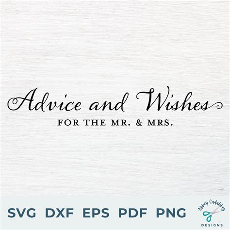 Advice And Wishes For The Mr And Mrs Svg Advice And Wishes Etsy Uk