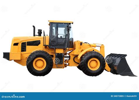 Old Yellow Tractor Toy On White Background Royalty Free Stock