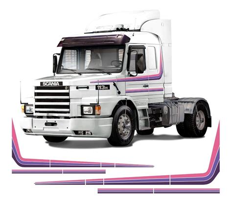 Adesivo Decorativo Faixa Lateral Scania 113 Roxo 1994 A 1998 DECALX