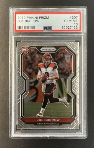 2020 Panini Prizm Rookie 307 Joe Burrow RC PSA 10 EBay