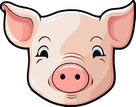 Cute Pig Head Clipart Design Illustration 46339815 Png