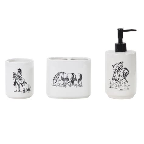 Paseo Road By HiEnd Accents Ranch Life White Black Ceramic Western