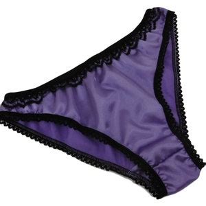 Shiny Satin And Lace Low Rise Panties Bikini Brief Knickers Made In France Hand Made French