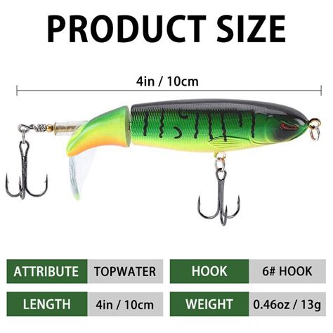 Pcs Fishing Lure Bait Whopper Plopper Topwater Floating Rotating Tail