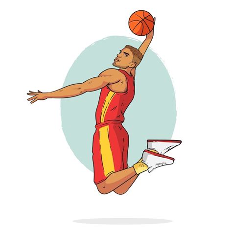 Ilustraci N De Dibujos Animados De Baloncesto Dibujado A Mano Vector