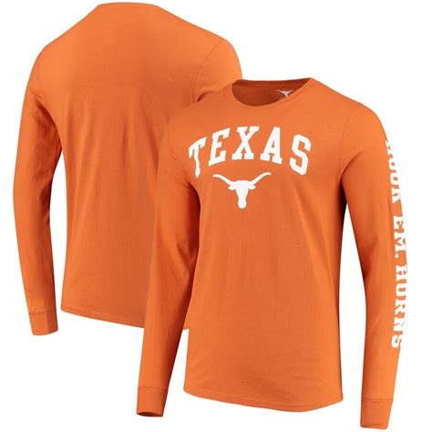 Texas Longhorns Texas Orange Arch Over Logo Two Hit Arm Long Sleeve T Shirt