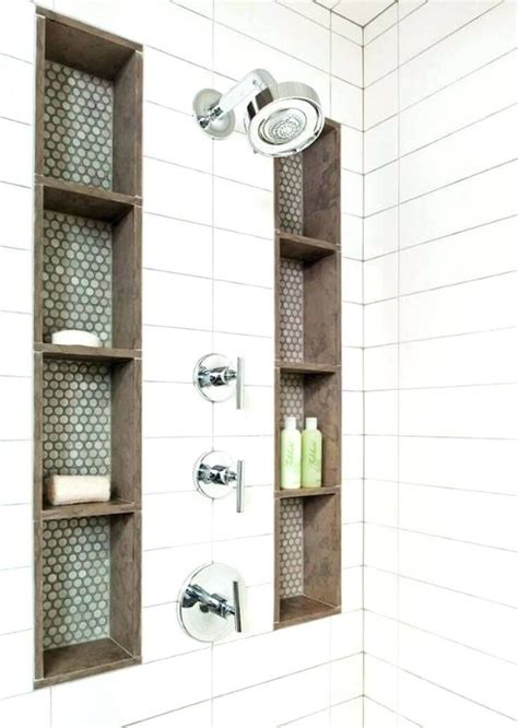 Built In Shower Shelves Built In Shower Storage Columns With Decorative