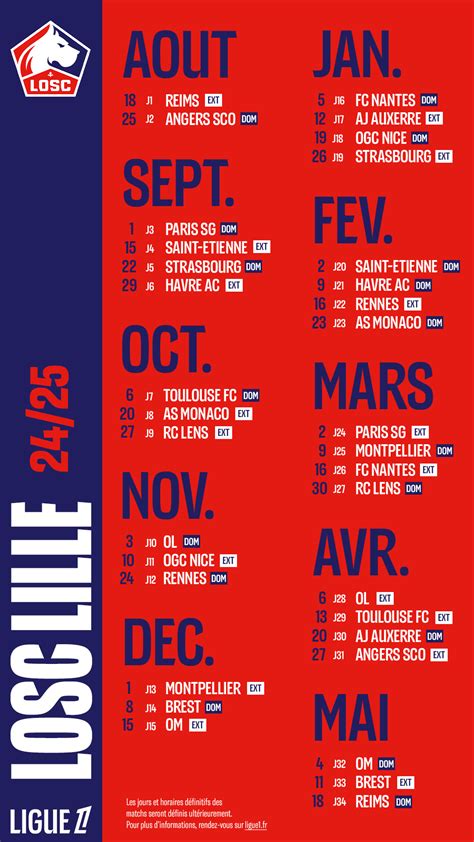 Sondage Que Pensez Vous Du Calendrier Du Losc Pour La Saison