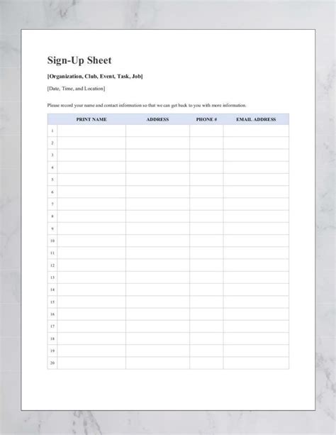 Smart Info About Editable Sign Up Sheet Template Armjack