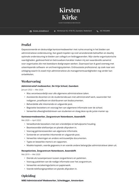 Op Zoek Naar Een Cv Kantoormedewerker Cv Voorbeeld Schrijfgids