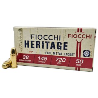 S W Short Fiocchi Heritage Grain Full Metal Jacket Rounds