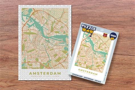 Puzzel Stadskaart Amsterdam Vintage Legpuzzel Puzzel