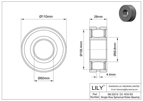 Sb 22212 C3 W33 Ss Single Row Spherical Roller Bearing Mcgill