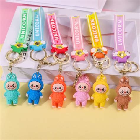 Opbwqh Pcs Backpack Charms Labubu Doll Keychain Anti Lost Craft Labubu