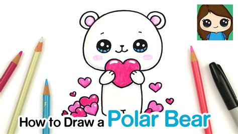 How to Draw a Polar Bear Holding a Heart