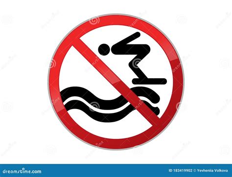 No Diving Sign Vector Stock Vector Illustration Of Dive 183419902