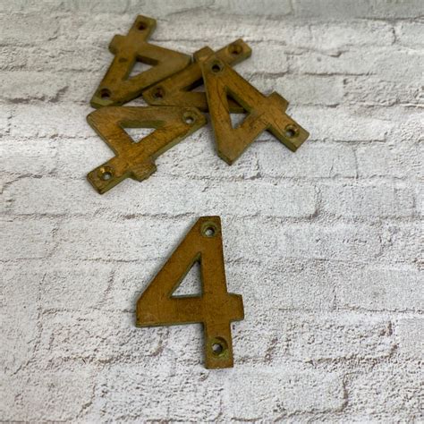 Vintage House Numbers Your Choice Brass House Number Etsy