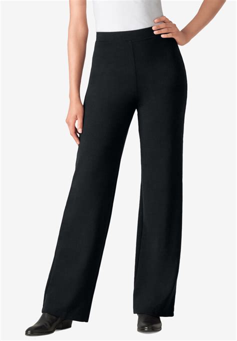 Wide Leg Ponte Knit Pant Woman Within