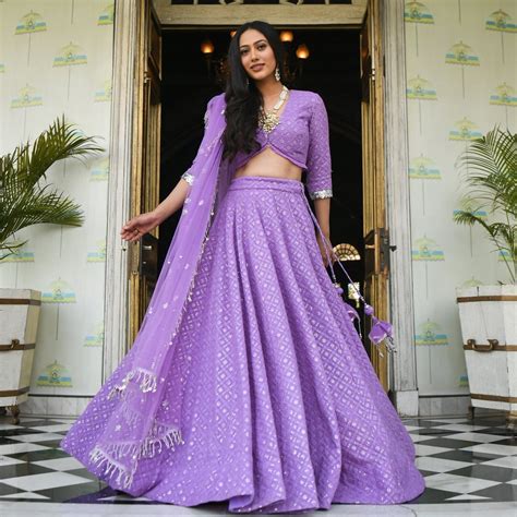 Lavender Embroidered Net Lehenga Lupon Gov Ph