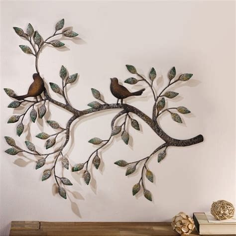 Tree Of Life Bird Wall Hanging Ornament Metal Wall Art Sculpture Home