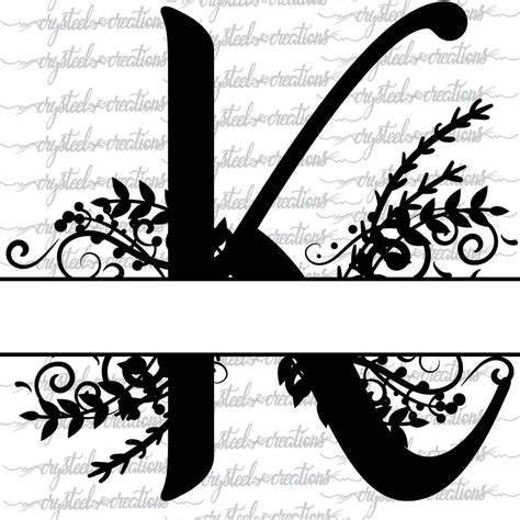 Letter K Split Monogram SVG PNG DXF Regal Split Alphabet | Etsy