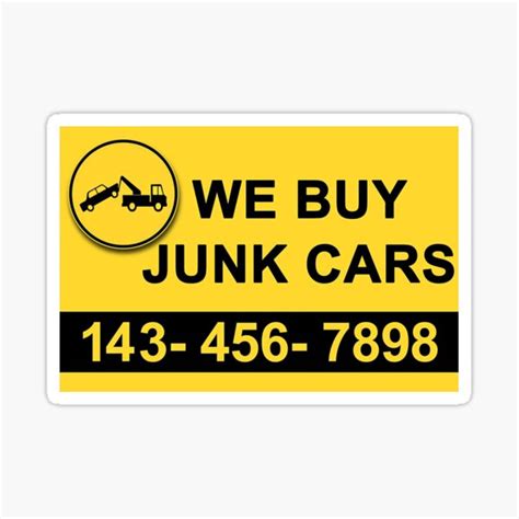 We Buy Junk Cars Sticker For Sale By SeanGluz Redbubble