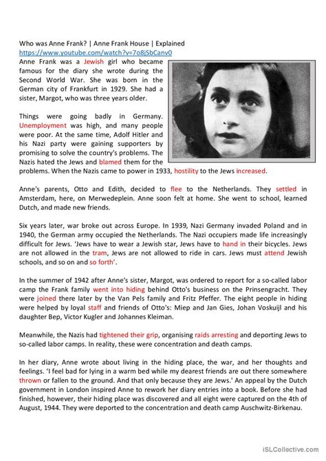 Who Was Anne Frank Deutsch Daf Arbeitsbl Tter Pdf Doc