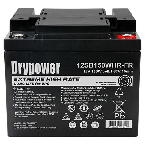 Drypower 12sb150whr Fr Drypower 12v 40ah 150wcell 15min Extreme High Rate Long Life Battery