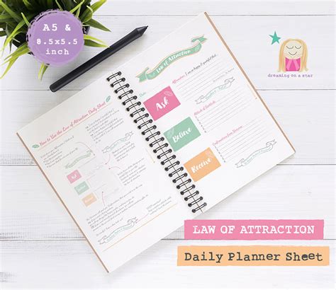 Printable Planner Law Of Attraction Planner Digital Planner Etsy