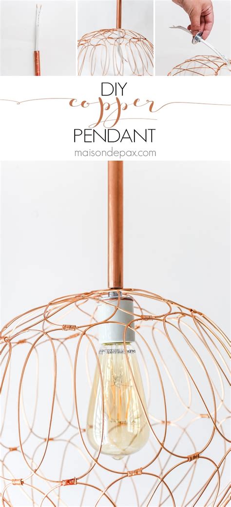 DIY Copper Pendant from Copper Pipe and Basket - Maison de Pax