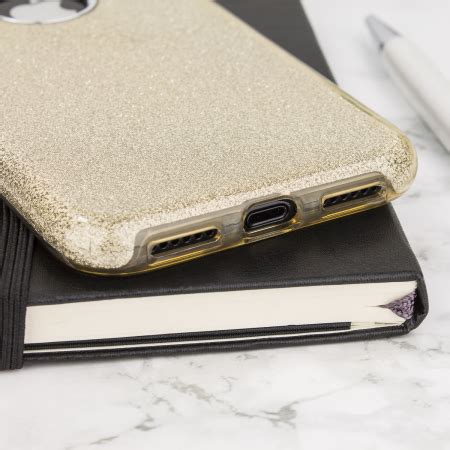 LoveCases iPhone X Gel Case - Gold Glitter