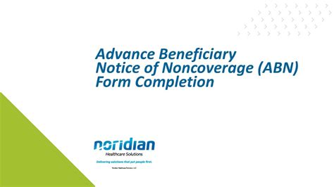 Advance Beneficiary Notice Of Noncoverage Abn Form Completion Youtube