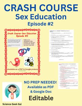 Crash Course Sex Education Episode By Science Geek Gal Tpt