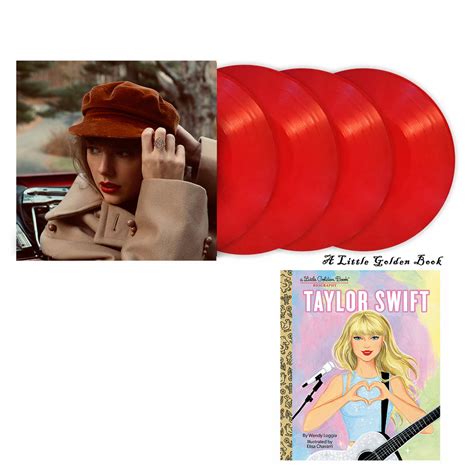 Taylor Swift Red Color Vinyl with A Little Golden Book Biography Book ...