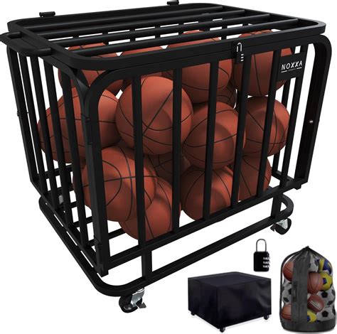Noxxa Ball Cart Basketball Cart With Wheels Ball Cage