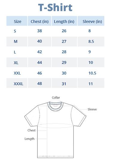 Indian Shirt Size Chart