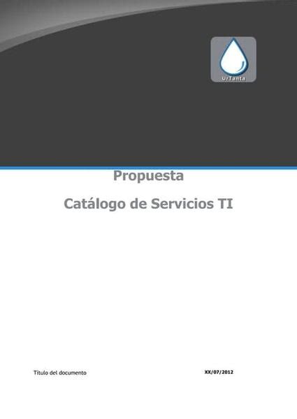 El Catálogo De Servicio De Ti Con Vista Al Negocio