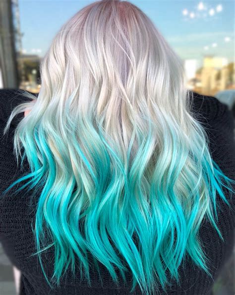 35 Edgy Hair Color Ideas To Try Right Now Blue Ombre Hair Hair Dye Colors Dyed Hair