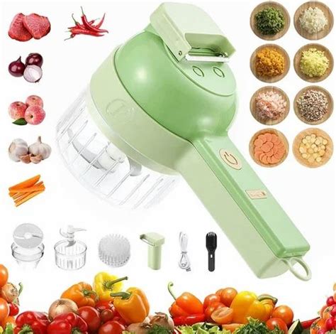 Multicolor Plastic In Handheld Electric Vegetable Cutter Set For