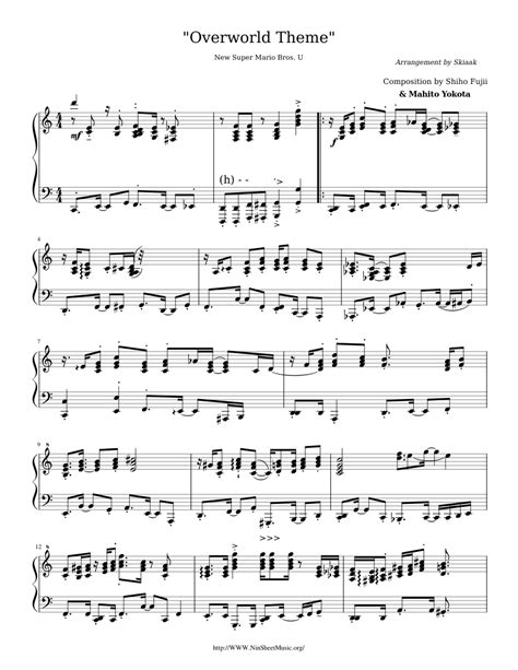 Super Mario Land Overworld Theme Misc Computer Games Overworld Theme Sheet Music For Piano