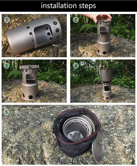 Boundless Voyage Outdoor Camping Wood Stove Ultralight Titanium Camping