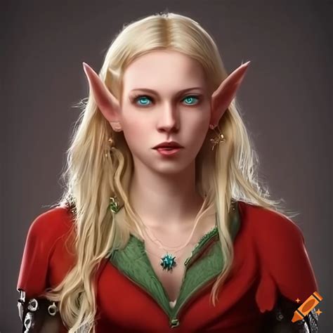 Portrait Of A Young Elf Woman With Blonde Hair On Craiyon