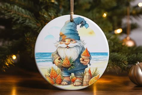 Christmas Gnome Beach Ornament 1 Graphic By Rray Design · Creative Fabrica
