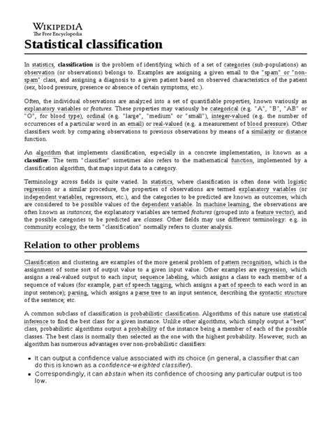 Statistical Classification | PDF | Statistical Classification | Data Analysis