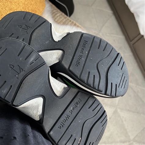 Naked Wolfe Green And Black Platform Sneakers Worn Depop