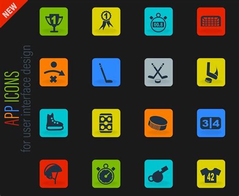 Premium Vector Hockey Icon Set