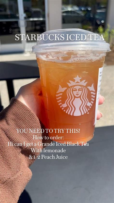 Starbucks Black Iced Tea With Lemonade And Peach Juice